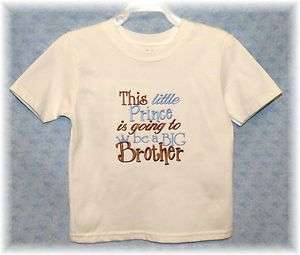 Toddler Infant Boys BIG BROTHER Prince Embroidered T Shirt Short 