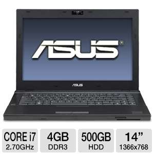 ASUS PRO B43S XH71 Laptop Computer   Intel Core i7 2620M 2.70GHz, 4GB 