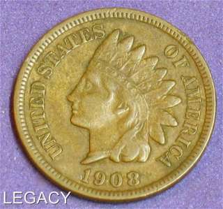 1908 S Indian Head Cent,*Key Date*FULL LIBERTY (GPS  
