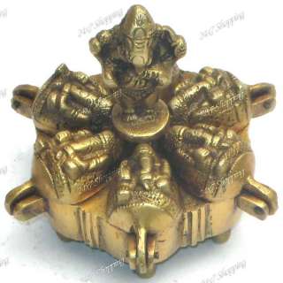 Solid Brass Peacock Chopra Hindu Ritual Box 6 India New  
