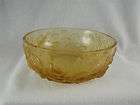 Verlys 5 ROSE BOWL *Double Signed* Amber with Etched Roses Glass