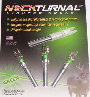   Lighted Archery Arrow Bowhunting Nock Turnal Sz S 3 Pk Green FAST S&H