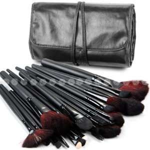 32 tlg Kosmetik Make up Pinsel Buerste Brush Set mit Kunstleder Etui 