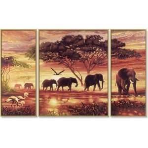 Schipper 609260455   Malen nach Zahlen, Elefanten Karawane, 50x80 cm 