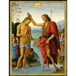   Pietro Perugino, Die Taufe Christi, 53 x 71   Holz Corum S Gold