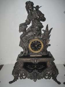 Antique French Figural Clock Set Of Candelabras 1880s  