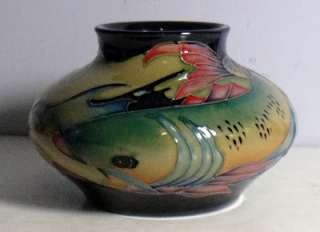 Superb MOORCROFT Fish Vase by Philip Gibson   SEA BASS  