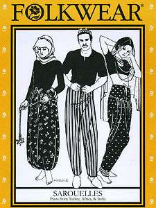 Folkwear Unisex Turkish, African & Indian Pants Pattern  