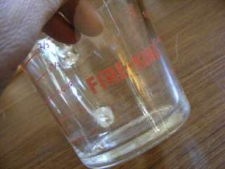   FIRE KING MEASURING CUP GLASS RED LETTER MEASURING CUP RETRO GLASS 50s