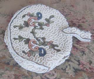   FLORAL Ivory BEADED/EMBROIDERED Evening Bag/DANCE PURSE~BELGIUM  