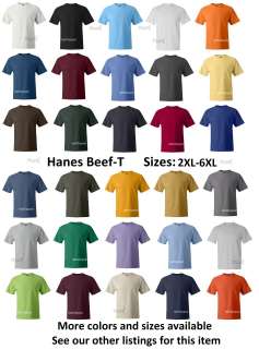 Hanes Beefy T 6.1 oz. Cotton T Shirt 5180 2XL 3XL 4XL 5XL 6XL 30 