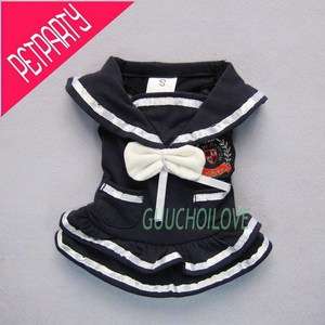 Nautical Sailor Girl For Dog Clothes Pet Dress Costumes Navy New Free 