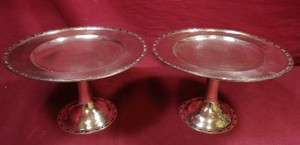   STURM STERLING SILVER COMPOTE DISHES DISH SET HAND WROUGHT RAISED 2PC