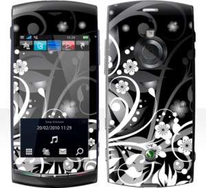 Sony Ericsson Vivaz Pro Skin BLACK FLOWER Handy Folie  