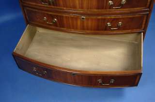 English Mahogany Bowfront Chest of Drawers Dresser  