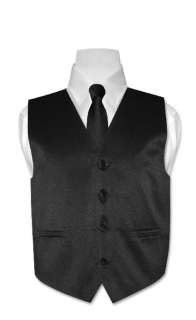 Boys BLACK Dress Vest and Boys Necktie Tie Size 10 NEW  