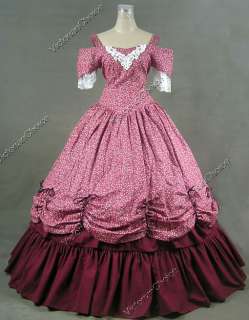 Southern Belle Civil War Cotton Lace Ball Gown Dress Prom 171 L  