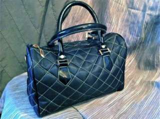 Womens Quilted Handbag Doctor Satin Purse Classic Satchel Speedy Bag 