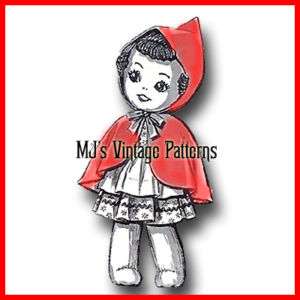 Vintage Little Red Riding Hood Doll Pattern  