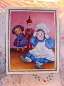 VINTAGE DATED 1967 RAGGEDY ANN ORIGINAL OIL PAINTING SIGNED BY ARTIST 