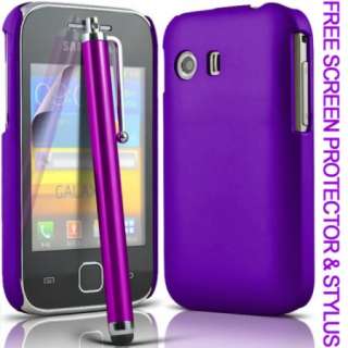 Purple Hard Back Case Cover For Samsung Galaxy Y S5360 Free Stylus Pen 