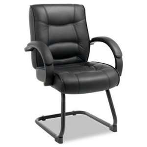  Alera® Strada Series Guest Chair CHAIR,GUEST,LEATHER, BK 