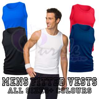 Mens Fitted Sleeveless Vest Top Tshirt Gym BRAND NEW  