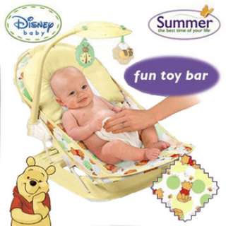 Disney Winnie The Pooh Deluxe Baby Bath Chair/Seat/Support With Toy 