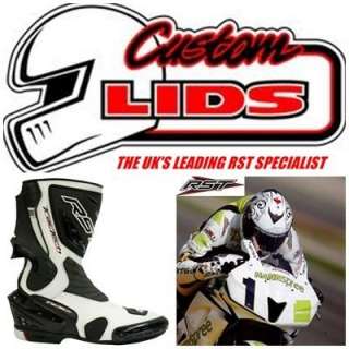 RST TRACTECH RACE BOOTS CE APPROVED MOTORCYCLE SPORTS BOOT WHITE SIZE 