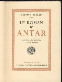   LE ROMAN DANTAR G. ROUGER EDITION DART PIAZZA 1923