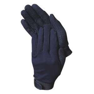 Baumwoll Reit Handschuhe schwarz mit Grip  Sport & Freizeit