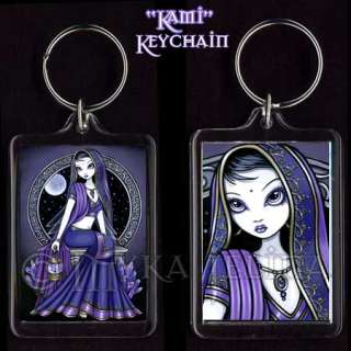 Gothic Hindi Purple Moon Fairy Art Keychain Angel Kami  