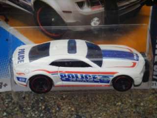  Cars on Hot Wheels 2012  131 247 2010 Camaro Ss White Police Car Protect And