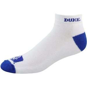   Blue Devils White Duke Blue Big Logo Ankle Socks