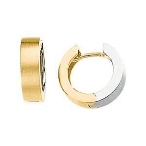  14K Yellow/White Gold Two Tone Hinged Earring Jewelry