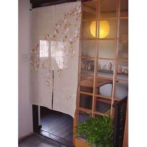 Sakura   Cherry Blossom Japanese Noren Curtain 