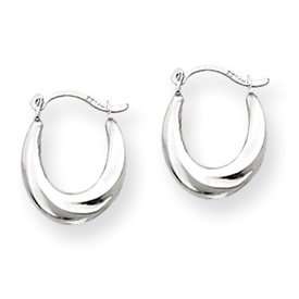   IceCarats Designer Jewelry Gift 14K White Gold Hoop Earrings Jewelry