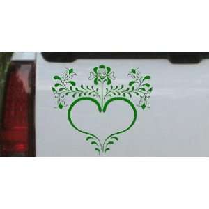  Heart with Flowers And Vines Car Window Wall Laptop Decal 