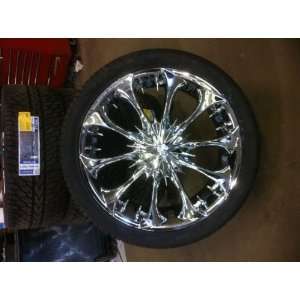  24 INCH MARTIN BROTHERS CHROME WHEELS,RIMS & TIRES,TAHOE 