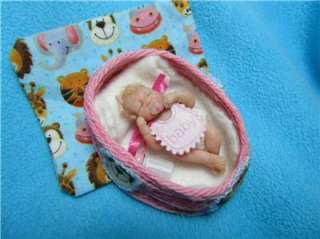   Baby Girl Polymer Clay Sculpt Art Doll House QT 1 3/4 DUCKWALKBABIES