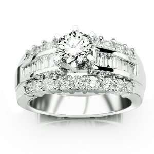   Certified Round Cut / Shape Baguette Channel Set Diamond Ring Jewelry