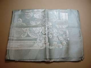 Vintage Damask Tablecloth ~ Blue White ~ 54 x 72  