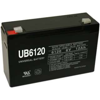 6V 12Ah SLA UB6120 UPG Sealed Lead Acid Universal Battery F1  