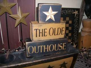 PRIMITIVE BLOCK SIGN~~OLDE OUTHOUSE~~BARN STAR~~  