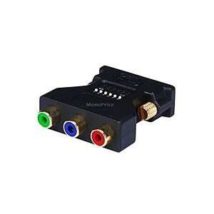 DVI I Male to 3 RCA Component Adapter w/ DIP Switch for ATI Video 