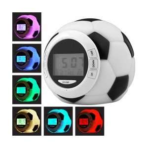  Soccer Clock w/ Alarm, Date, Natural Sounds & Color 