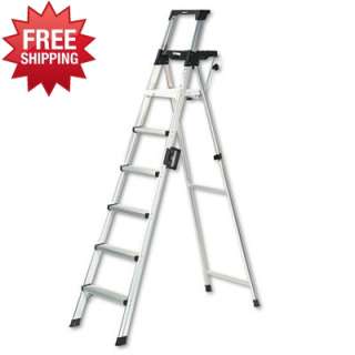   Aluminum Folding Step Ladder w/Leg Lock & Handle   Aluminum Ladders