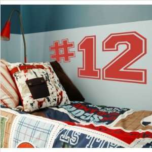  Varsity Numbers Wall Decal Size 12 H, Color of Graphic 