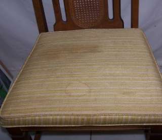 Vintage Bassett Oak Wooden Dining Room Chair w/Cushion  