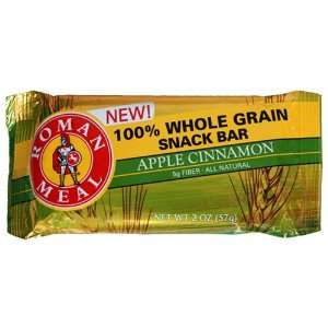 Roman Meal 100% Whole Grain Snack Bar, Apple Cinnamon, 2 Ounce, 12 